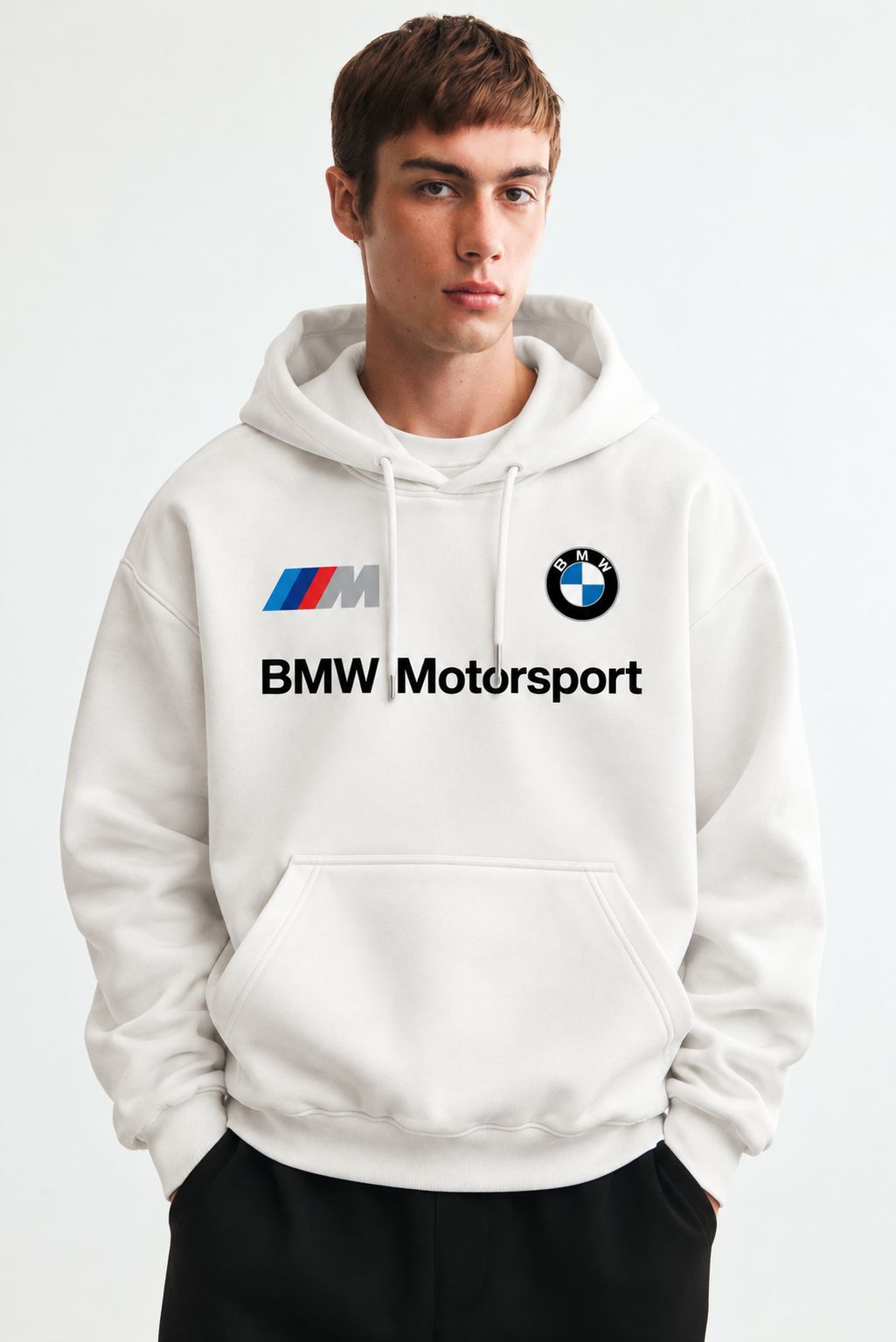 BMW M Motorsport White Drop Shoulder Hoodie
