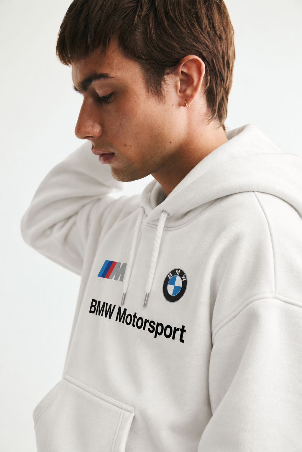BMW M Motorsport White Drop Shoulder Hoodie