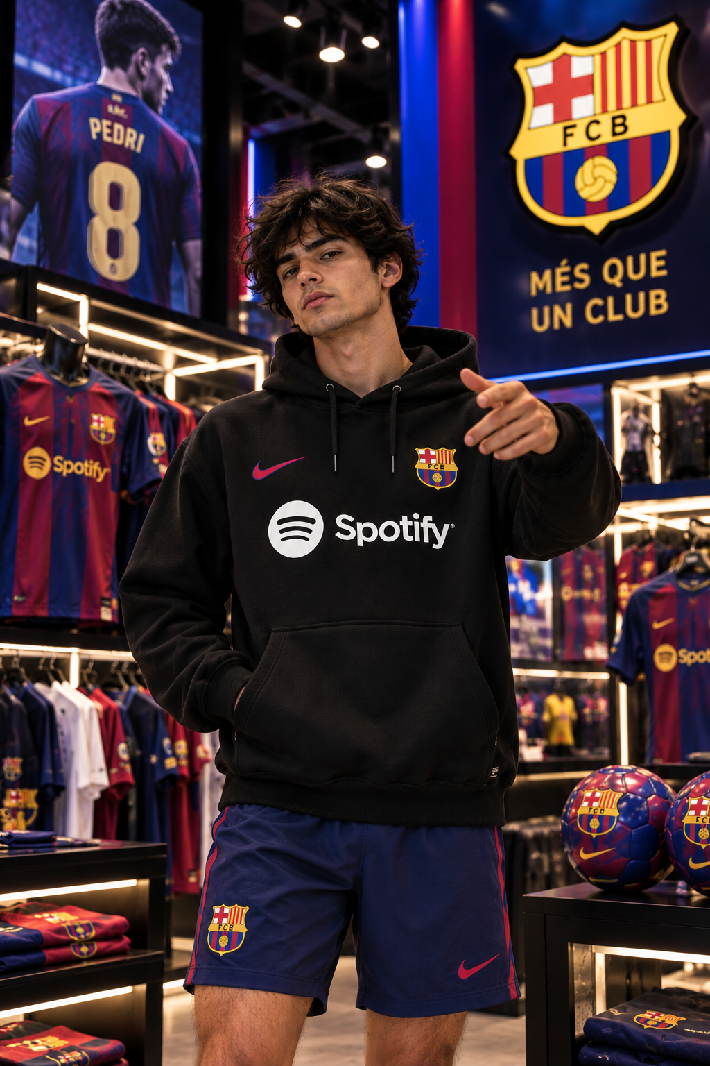 Barcelona Black Football Hoodie
