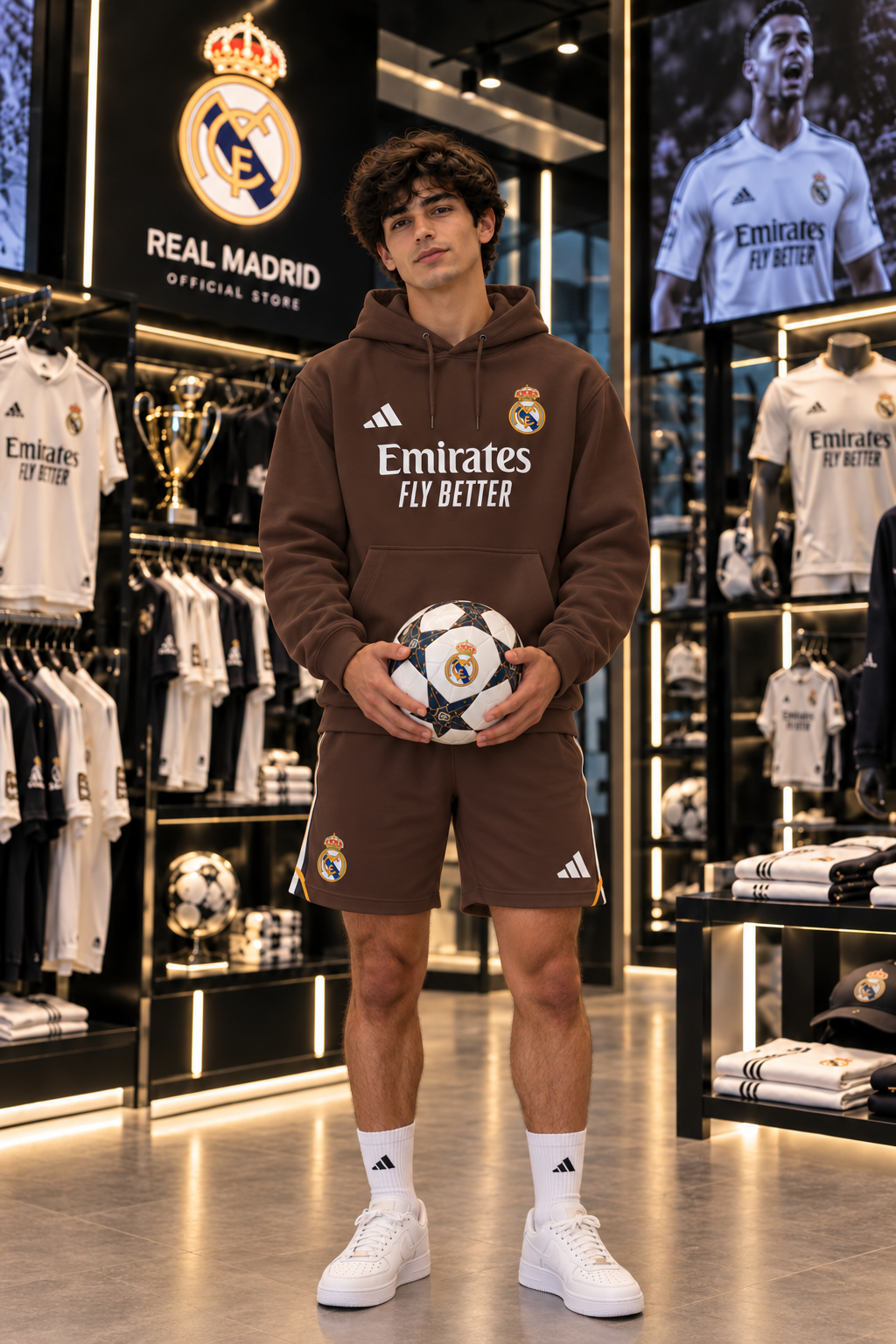Barcelona Brown Football Hoodie