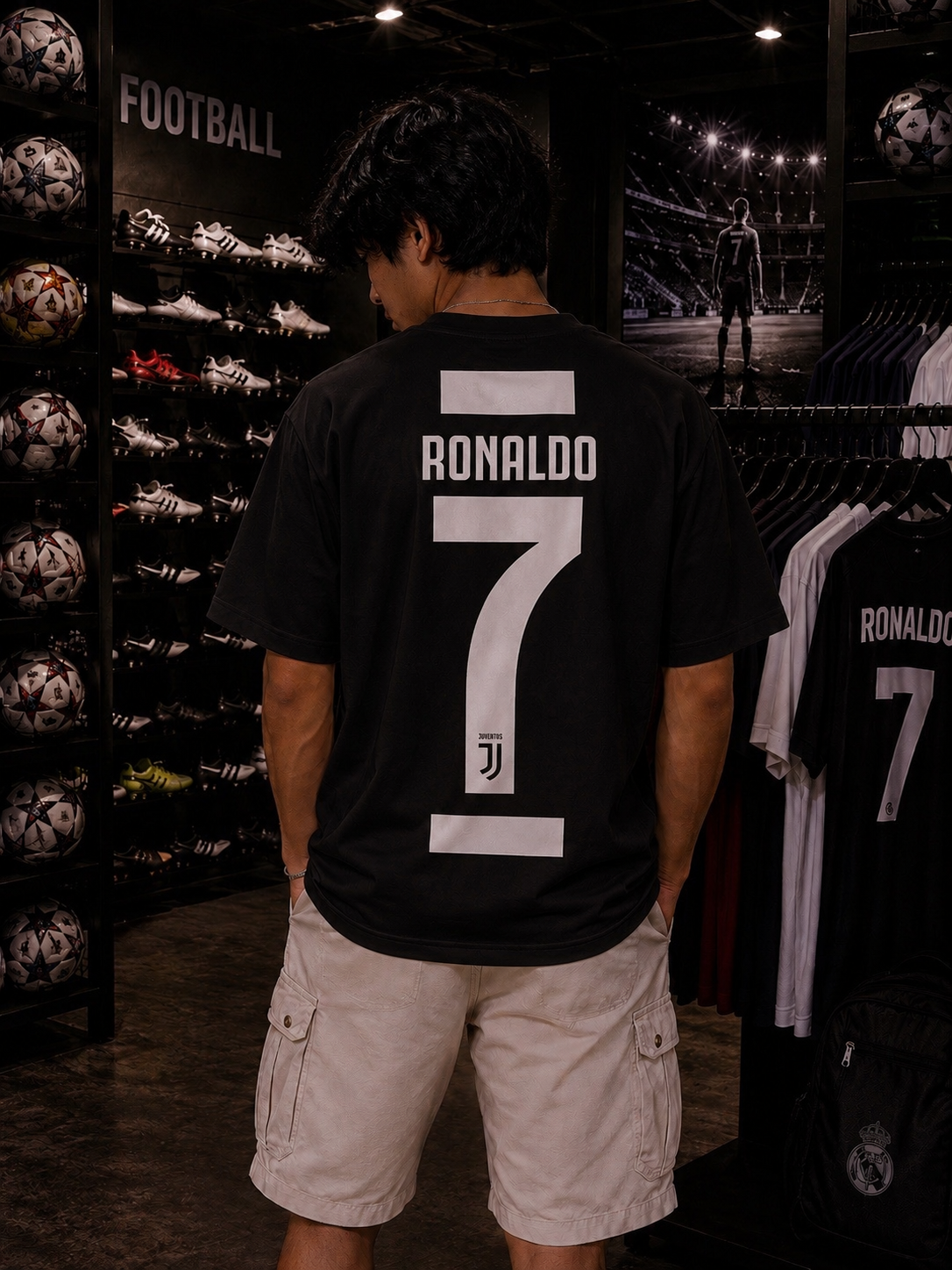 JUVENTUS BLACK - OVERSIZED TEE