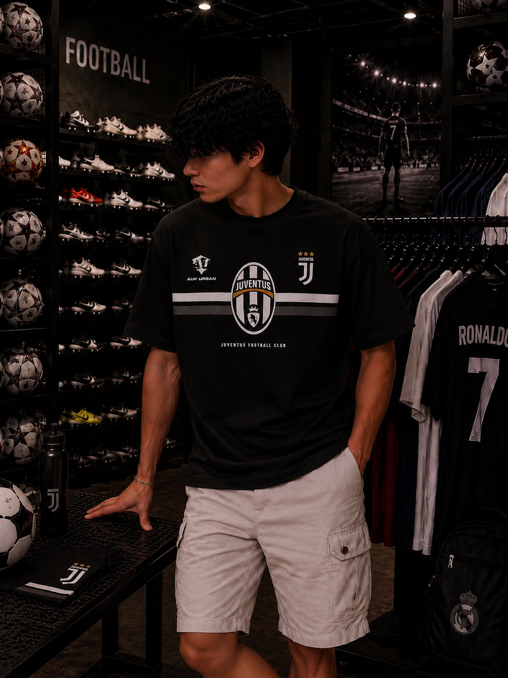 JUVENTUS BLACK - OVERSIZED TEE