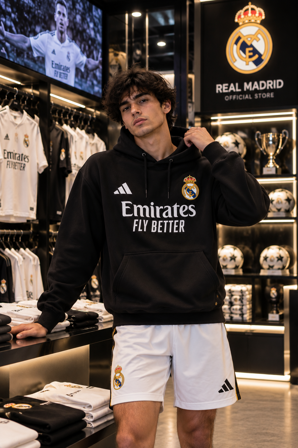 Madrid Black Football Hoodie