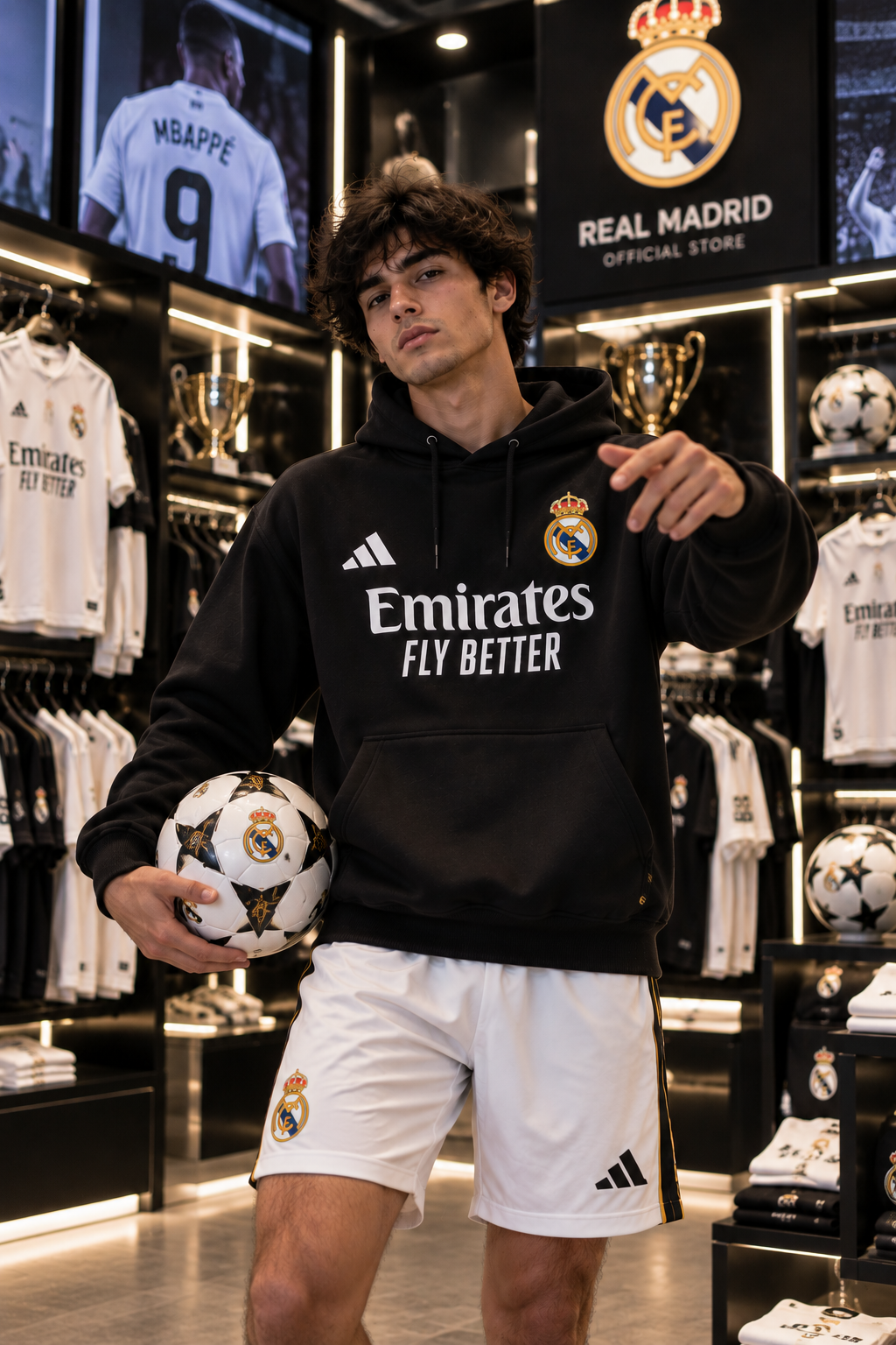 Madrid Black Football Hoodie