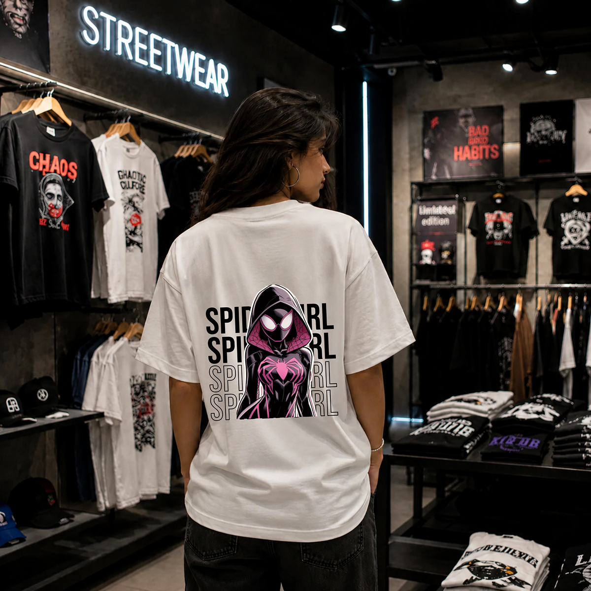 Spider Legacy Oversized White T-Shirt