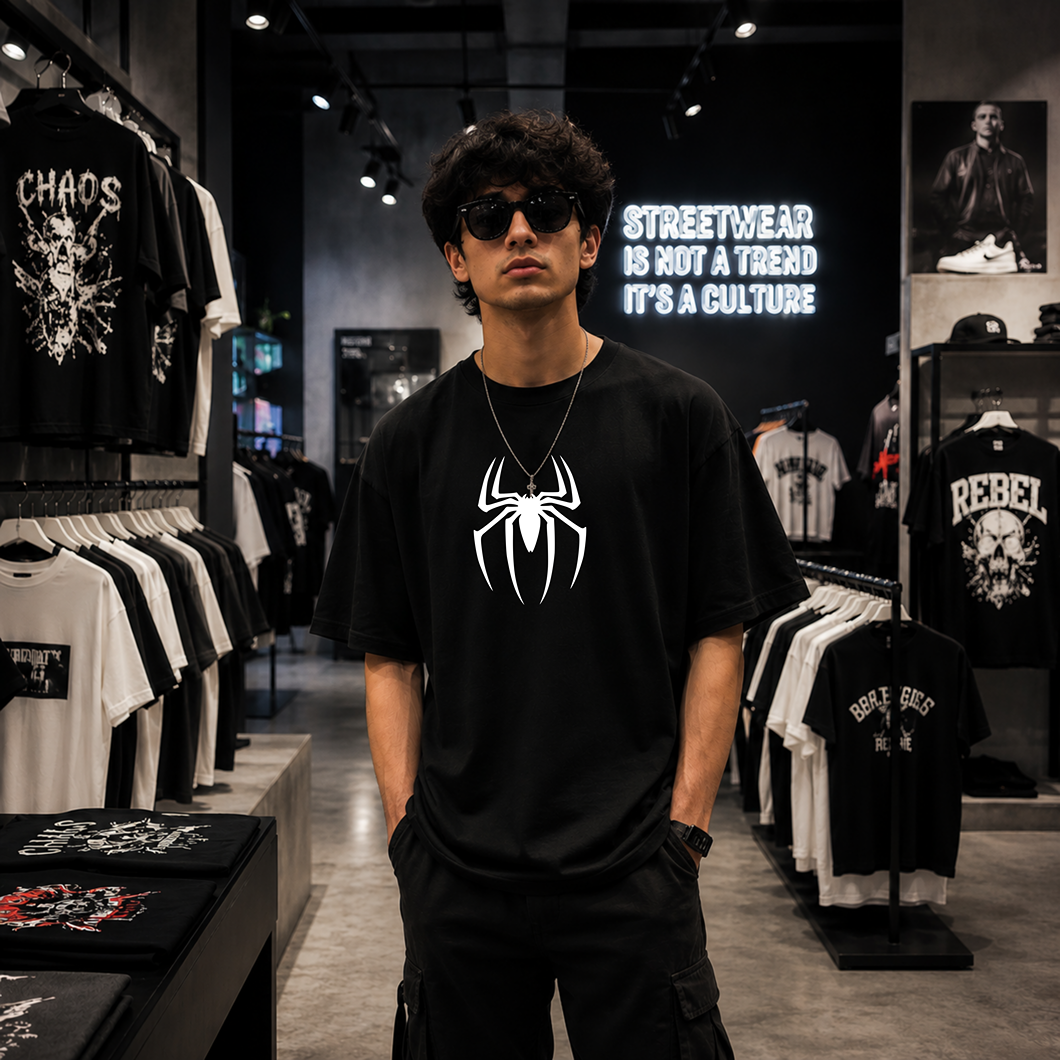 Spider Legacy Oversized Black T-Shirt