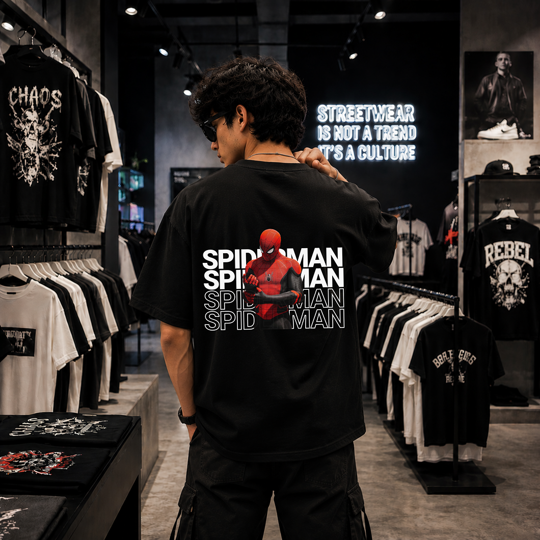 Spider Legacy Oversized Black T-Shirt