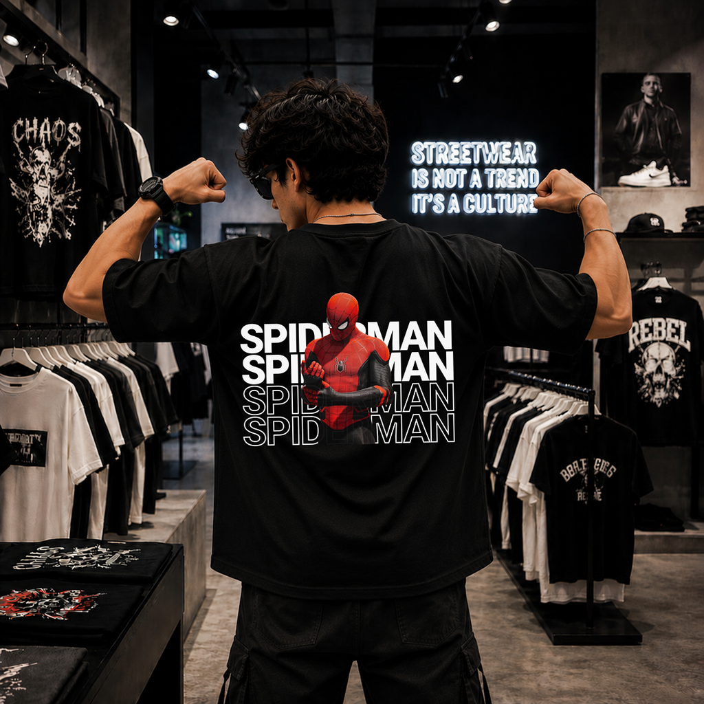 Spider Legacy Oversized Black T-Shirt