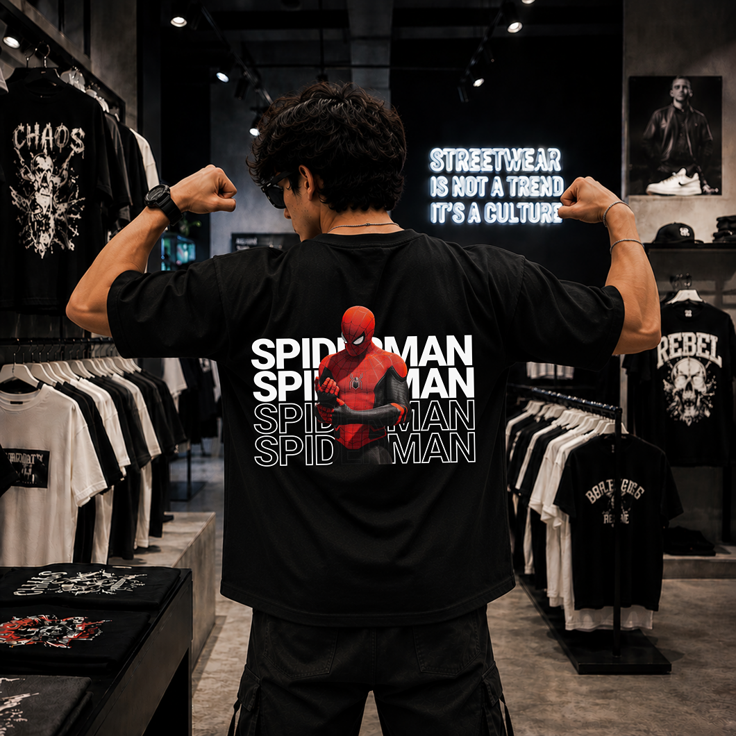 Spider Legacy Oversized Black T-Shirt