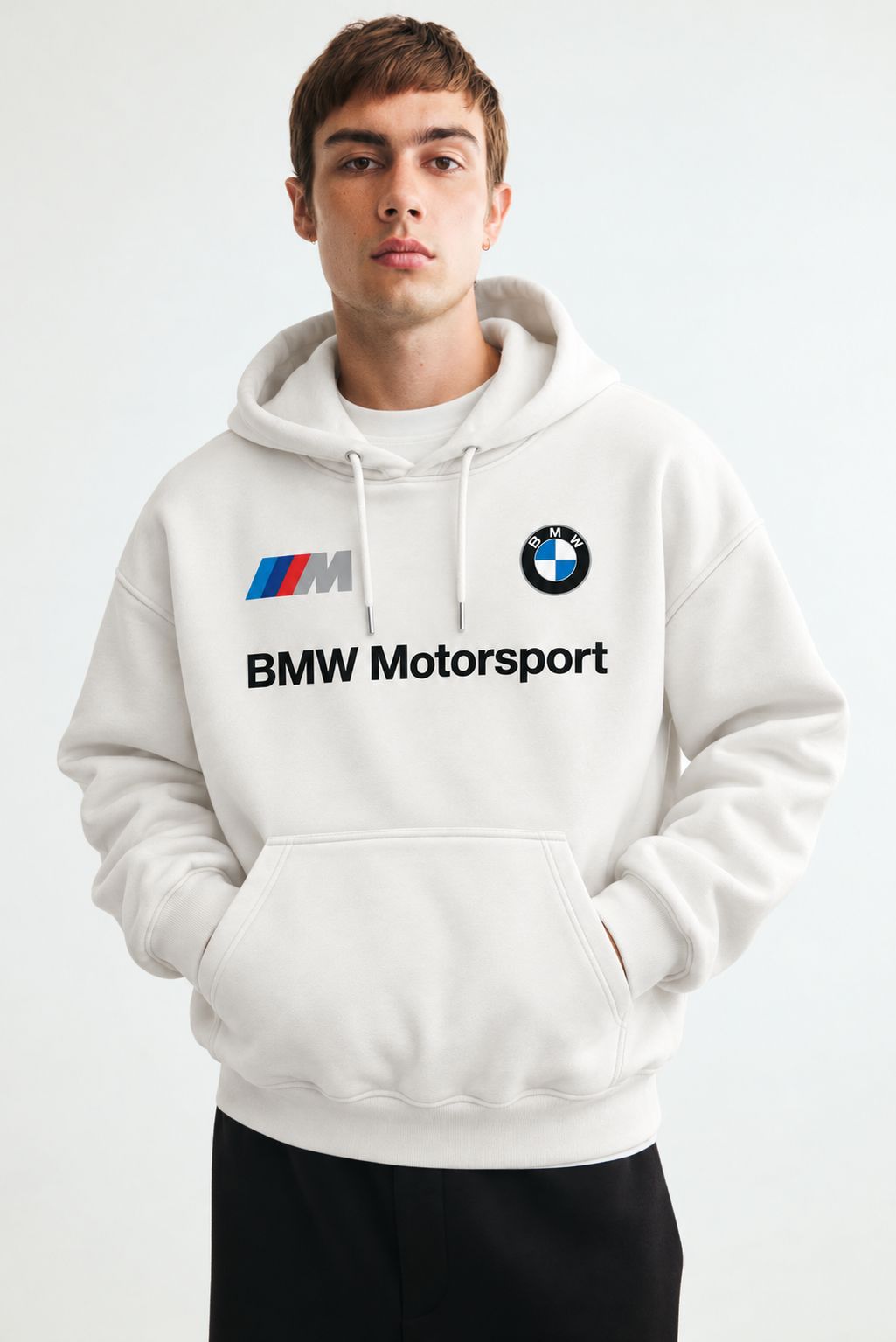 BMW M Motorsport White Drop Shoulder Hoodie