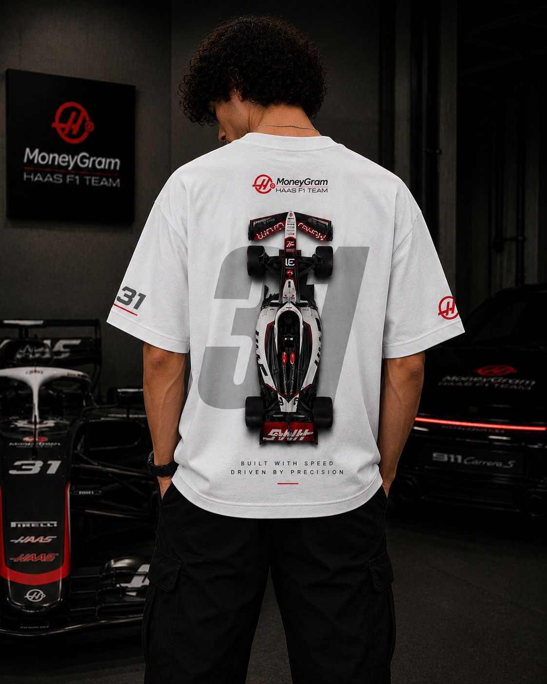 Formula Racing Oversized White T-Shirt | Premium Motorsport Streetwear