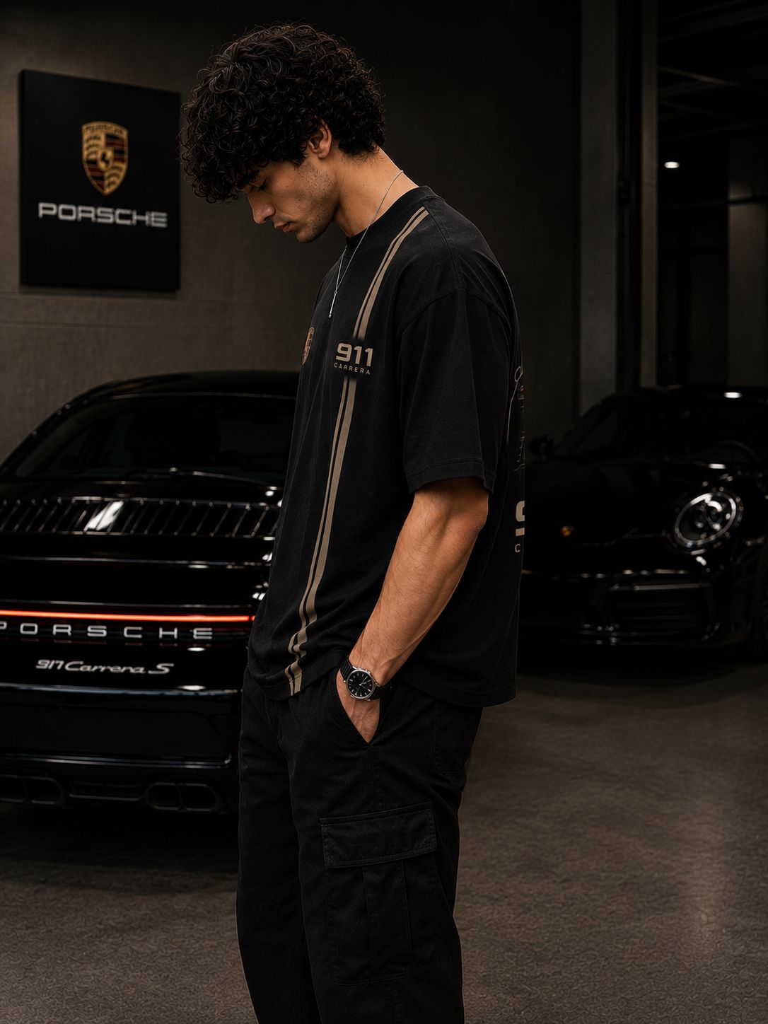 Porsche 911 Heritage Oversized Black T-Shirt | Premium Automotive Streetwear