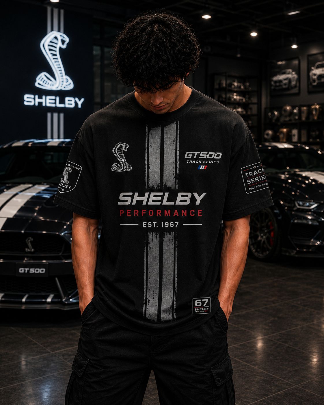 GT 500 Heritage Oversized Black T-Shirt | Premium Heavyweight Cotton Streetwear