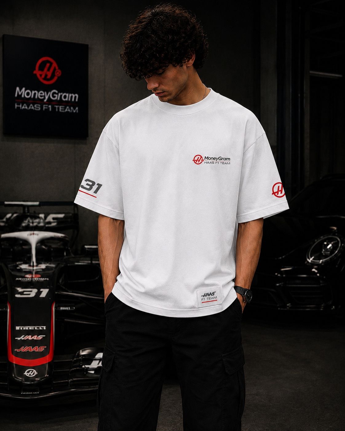 Formula Racing Oversized White T-Shirt | Premium Motorsport Streetwear