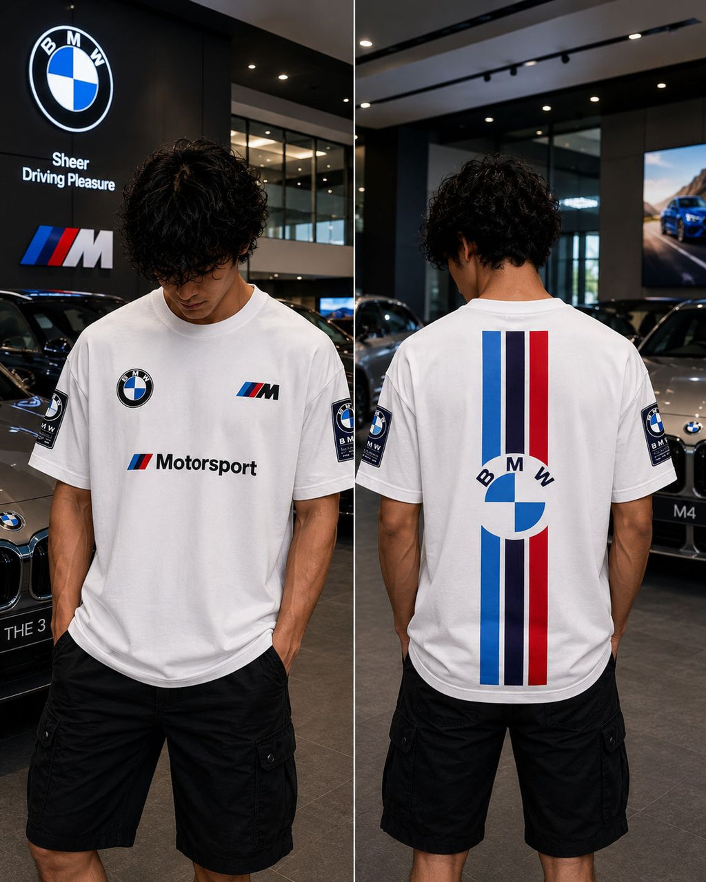 BMW M Motorsport Oversized White T-Shirt | Premium Performance Streetwear