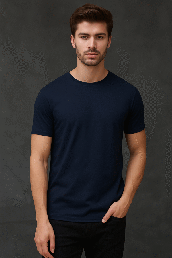 Plain Tshirt 100% Cotton Regular Size With Extra Silicon - Image 2