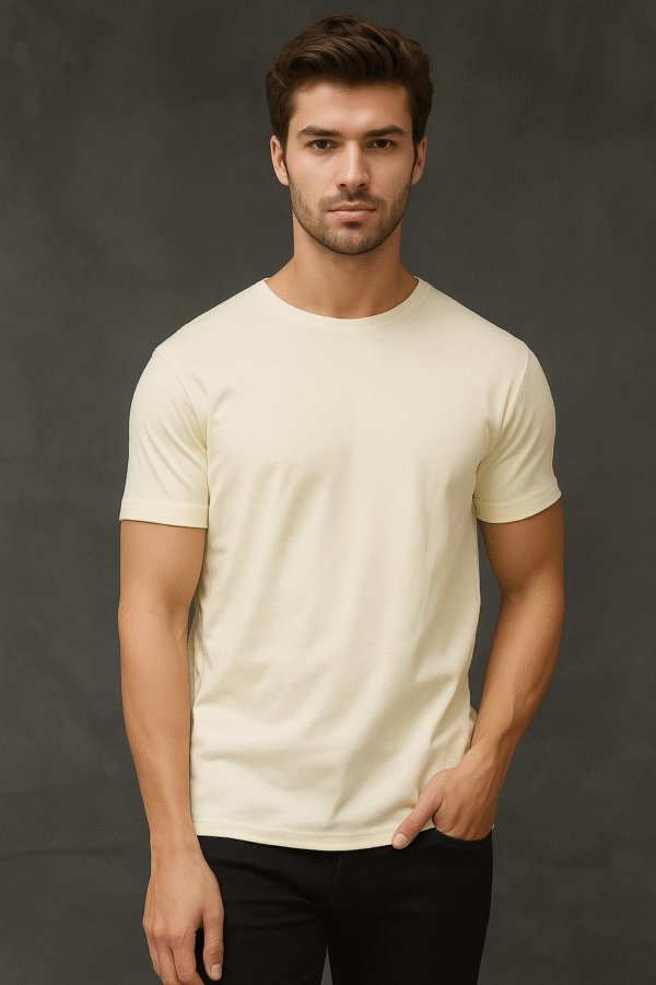 Plain Tshirt 100% Cotton Regular Size With Extra Silicon - Image 4