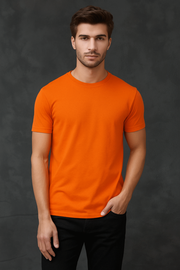 Plain Tshirt 100% Cotton Regular Size With Extra Silicon - Image 5