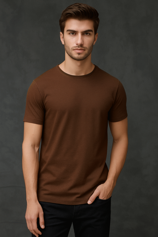 Plain Tshirt 100% Cotton Regular Size With Extra Silicon - Image 6