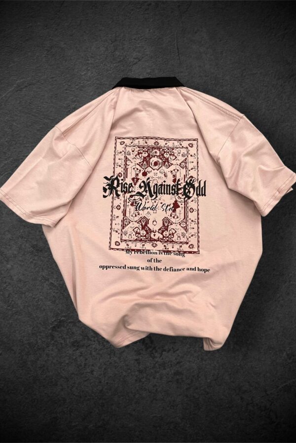 Imported From Vietnam Collar T-shirt RISE AGAINST ODD PINK